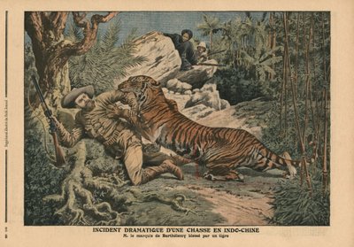 Marquis of Barthelemy Wounded by a Tiger, illustration from 